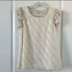 ANDREE BY UNIT | Ruffle Sleeveless Top | Cream | Size M